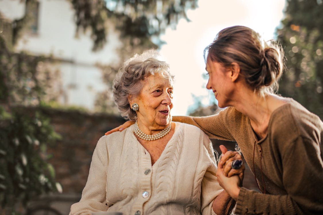 A care professional conducting a home care assessment